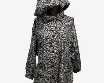 Animal print raincoat with hood outlet