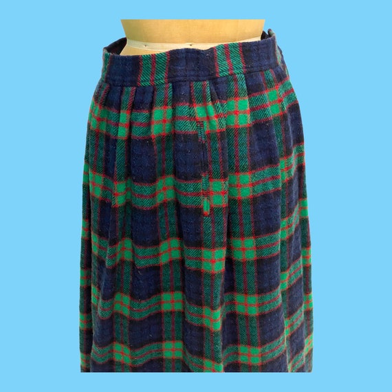 Vintage 1970s Classic Pendleton Plaid Wool Skirt … - image 3