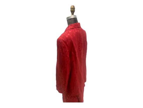 Louis Feraud Red Wool Silk 2 Piece Skirt Suit New… - image 8