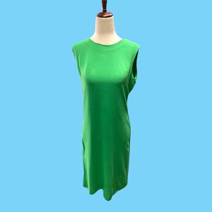 Vintage 1960s Lord Taylor Sports & Country Green Summer Sheath Dress Tailored By Sloat S-M