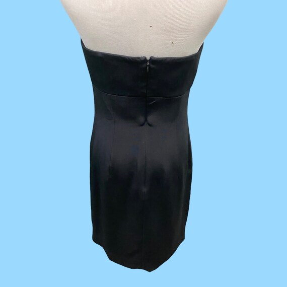 Vintage Eric Gaskins Black Silk Sheath Dress Size… - image 8