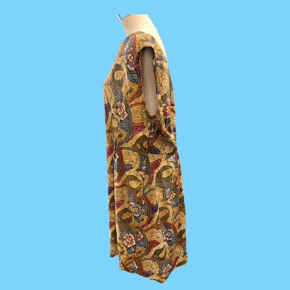 Vintage Cotton Batik Pattern Summer Dress Large - image 7