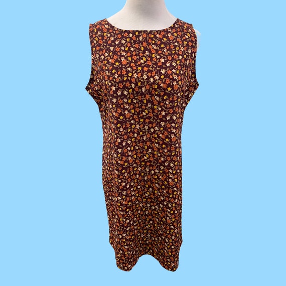 NY & CO Brown Floral Summer Slip Dress Size 10 - image 1