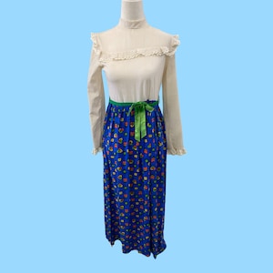 Vintage 1970&#39;s Tiny Town Girls Teen Dress Boho Chic Peasant Style 14