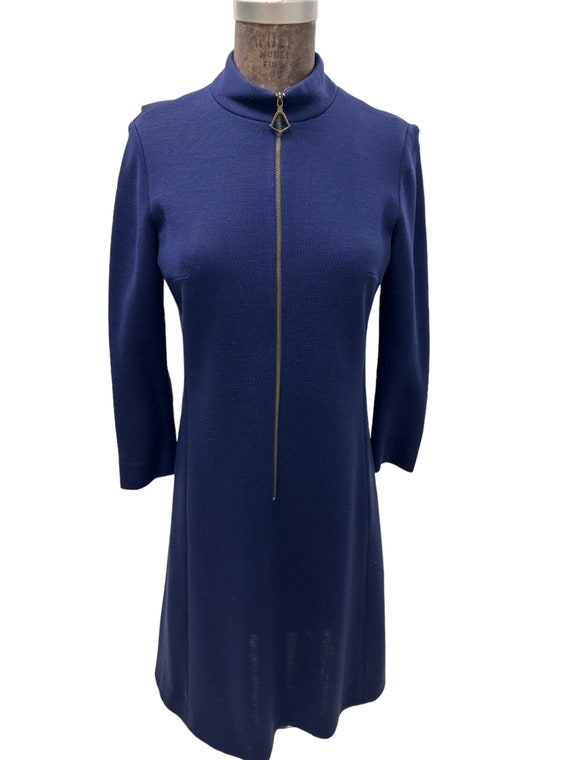 The American Way With Wool Vtg 1960s Blue Wool Mo… - image 1