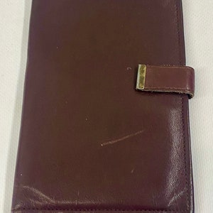 Vintage Retro Englisch Braun Weiche Handschuh Leder Reise Brieftasche