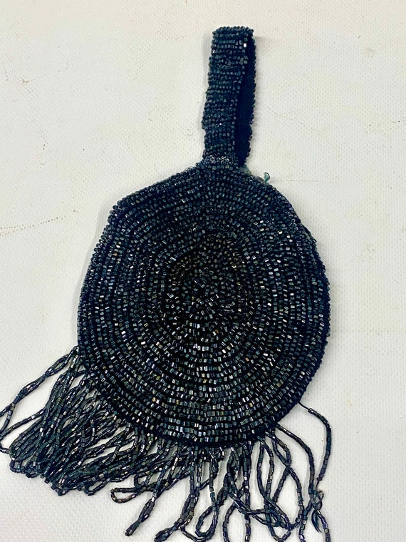 Vintage Black Beaded Evening Bag