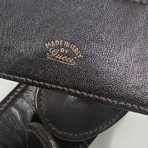 70s Vintage Gucci Gold Belt Buckle W/ Two Gucci Leather Belts Brown Black Unisex image 5