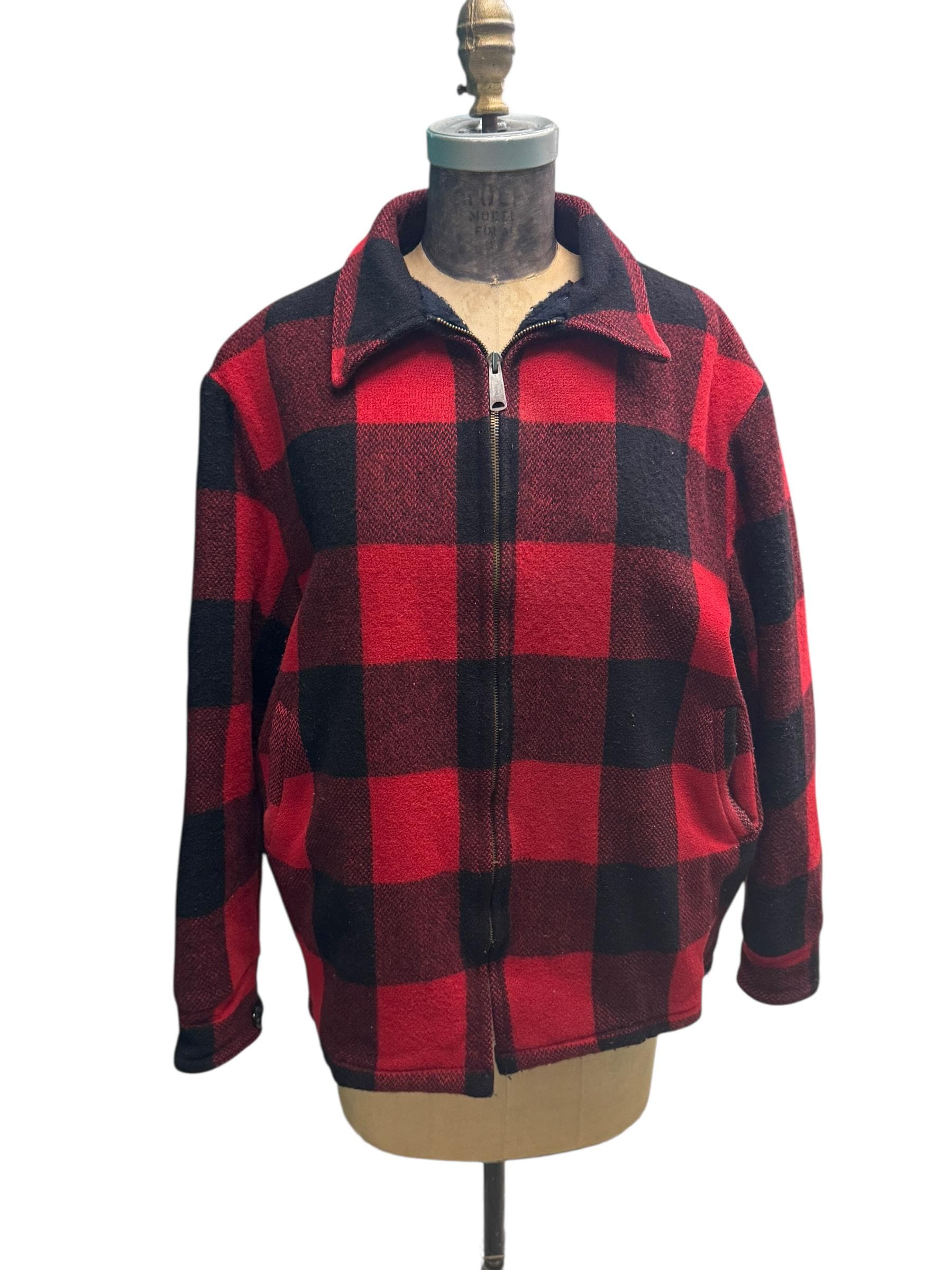 Vintage 70s/80s Woolrich Buffalo Check Wool Jacket With Sherpa