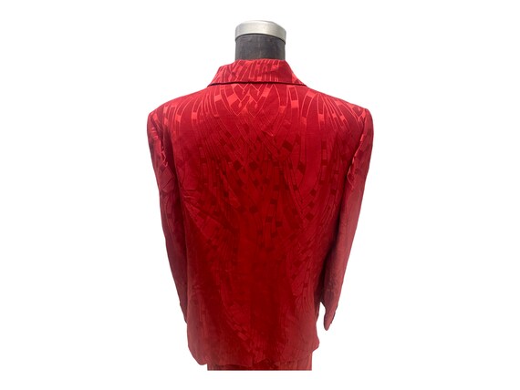 Louis Feraud Red Wool Silk 2 Piece Skirt Suit New… - image 7