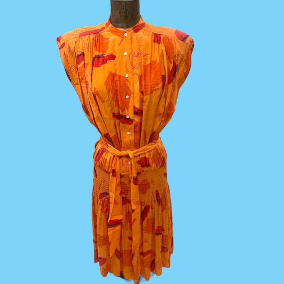 open lace back dress Nicole Miller 1970s Floral Set XS-M  OMNIA