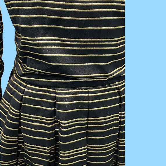 Vintage 1960s Black & Sparkling Gold Stripes Lure… - image 5