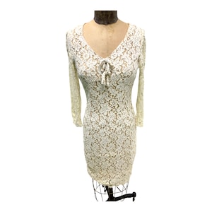 Vintage White Lace Dress Small