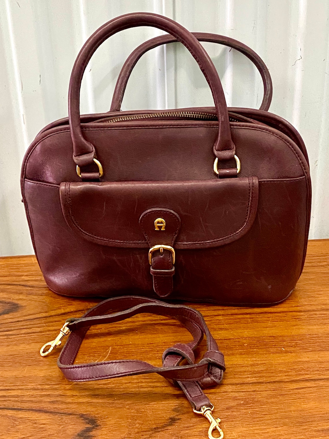 Vintage Etienne Aigner Shoulder Bag Brown Leather Purse Etsy