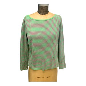 Vintage Ralph Lauren Long Sleeve Striped Cotton T Shirt Medium