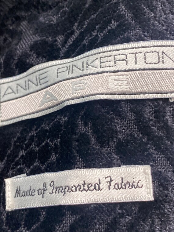 Vintage Ann Pinkleton APE Black Velvet Damask Ves… - image 9