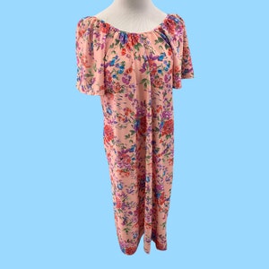 Vintage Pink Floral Mumu Dress Size Large