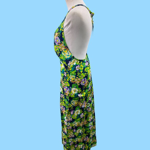 Vintage Maxi Halter Neck Floral Sun Dress Medium - image 7