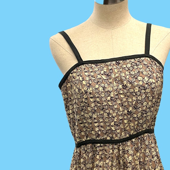 Vintage Cotton Floral Pattern Summer Sun Dress W/… - image 6