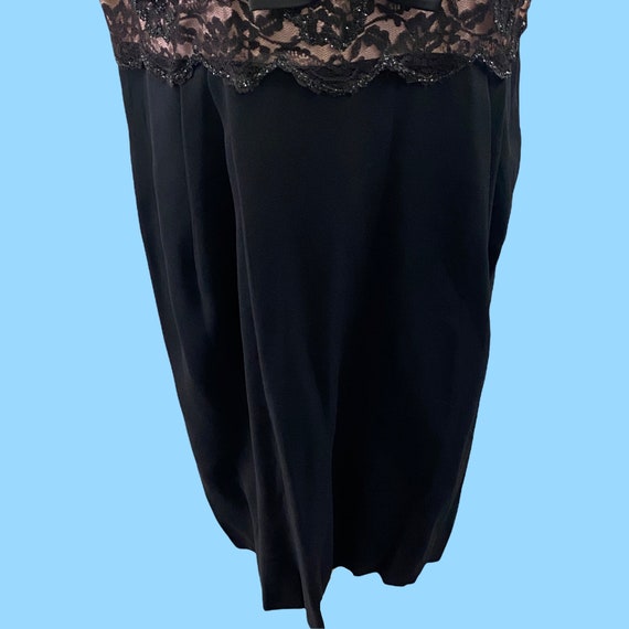 Vintage Black Dress With Lace Embroidered Over Sa… - image 4
