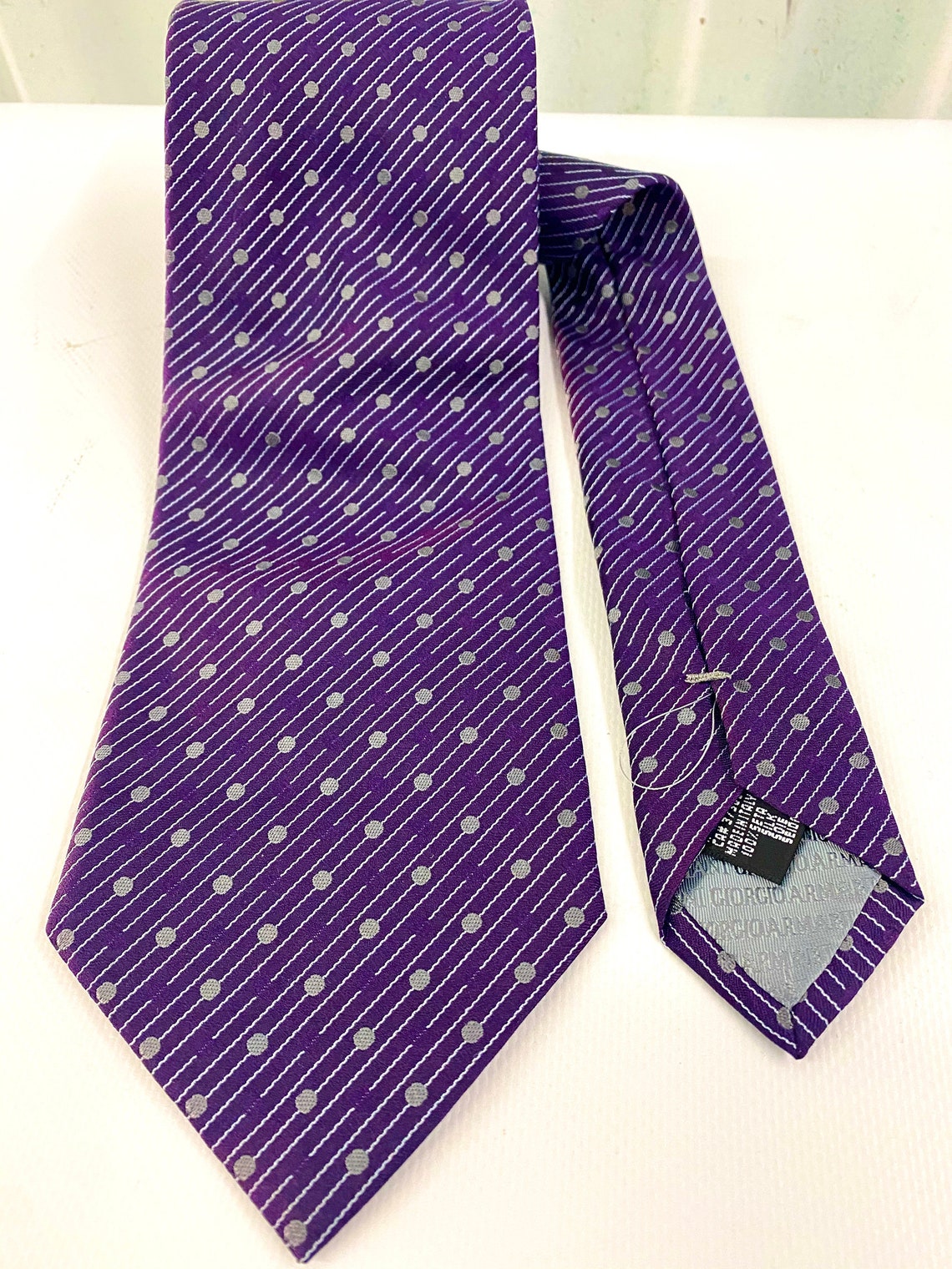 Vintage Giorgio Armani Purple Dotted Silk Tie | Etsy