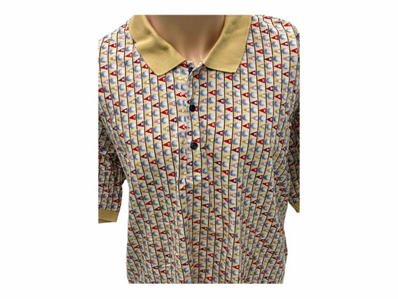 70s Vintage Nicole Miller Mens Polo Golf Shirt XL - image 2