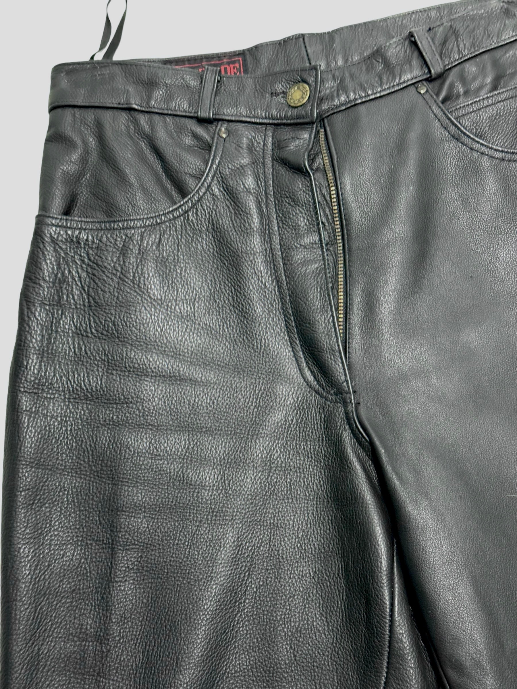 Vintage 1980s Vanguard Black Cowhide Leather Pants Size 10 - Etsy