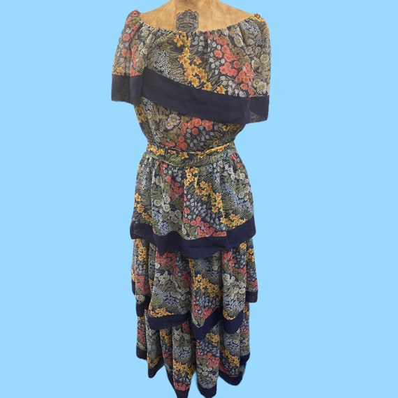 Vintage 1970's Boho Chic Hippy Multi Layered Maxi… - image 2