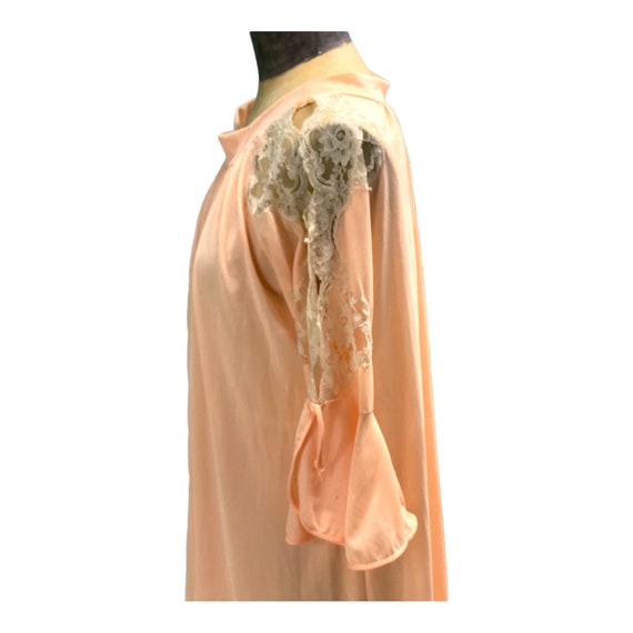Vintage 1950s Peach Chiffon W/ Lace Nightgown By … - image 6