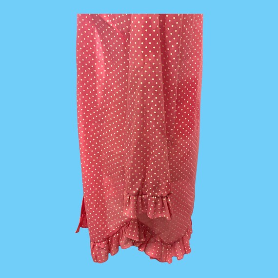 Vintage 1960s Frilly Pink Polka Dot House Dress S… - image 7
