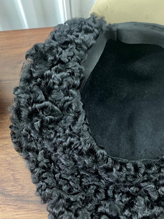 Vintage 1930's Black Felt W/Wool Winter Hat By Lo… - image 8
