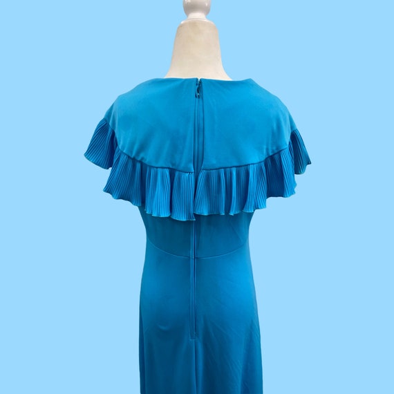 Vintage 1960's Aqua Blue Maxi Cocktail Dress W/ B… - image 8