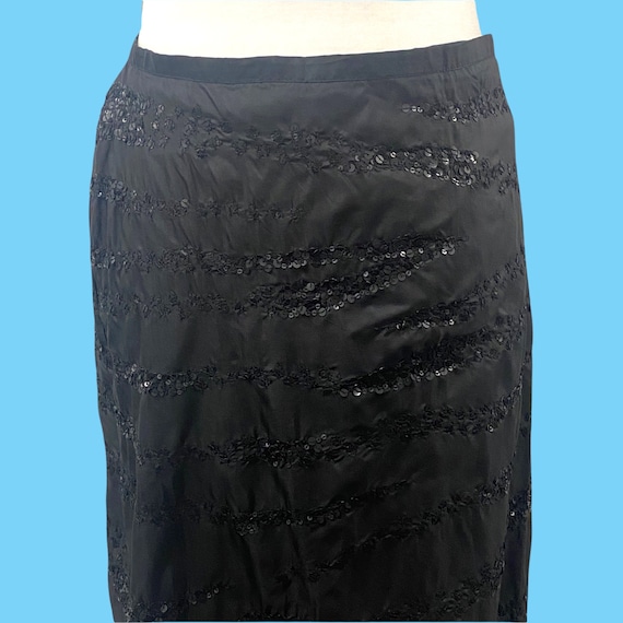 French Connection Black Sequined Skirt New W Tags Size 8 Etsy