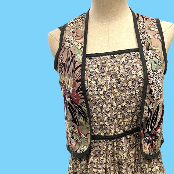 Vintage Cotton Floral Pattern Summer Sun Dress W/… - image 2