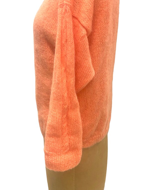 Vintage 1970s Tangerine Open Back Wool Sweater - image 3