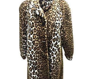 Vintage Gallery Faux Fur Leopard Print Coat Med