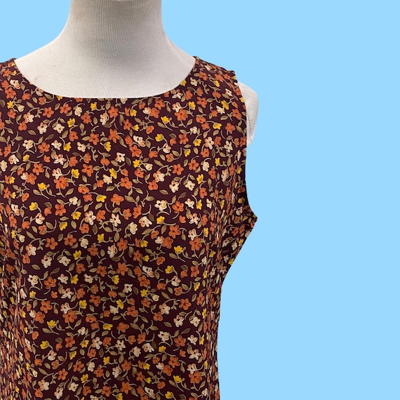 NY & CO Brown Floral Summer Slip Dress Size 10 - image 2