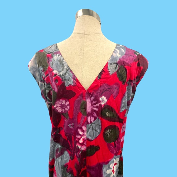 Vintage 1960s Fashioned By Etlennette Red Floral … - image 7