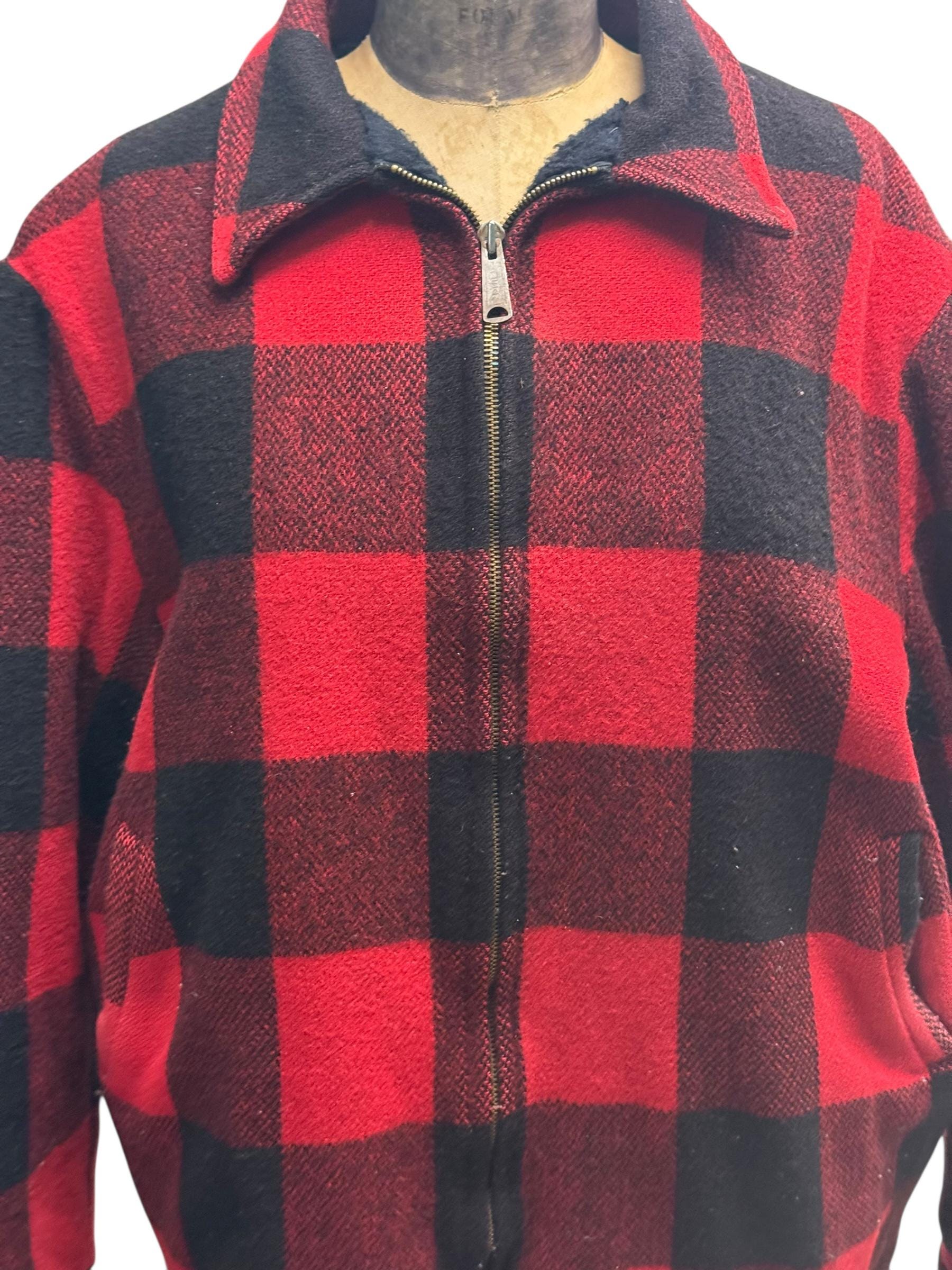 Vintage 70s/80s Woolrich Buffalo Check Wool Jacket With Sherpa