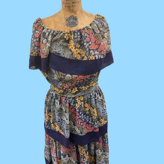 Vintage 1970's Boho Chic Hippy Multi Layered Maxi… - image 1