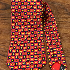 Vintage Daks Of London Silk Tie W/ Apple Pattern Made In France