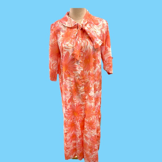 Vintage 1970s Red Floral Light Summer Maxi Dress … - image 2