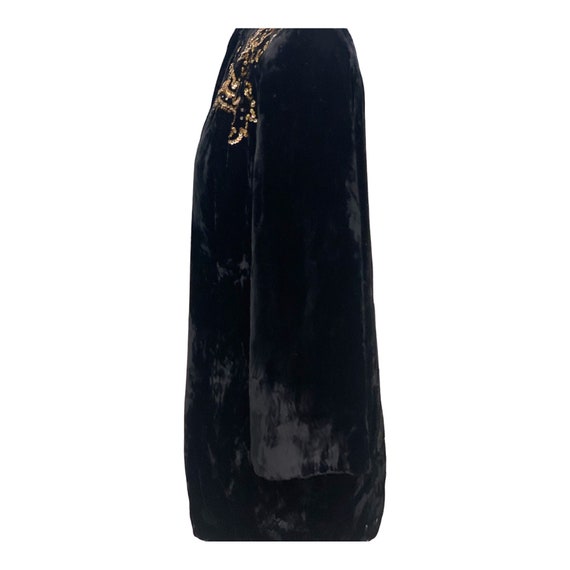 Vintage 1960s Black Velvet Cape W/ Sequins Create… - image 6