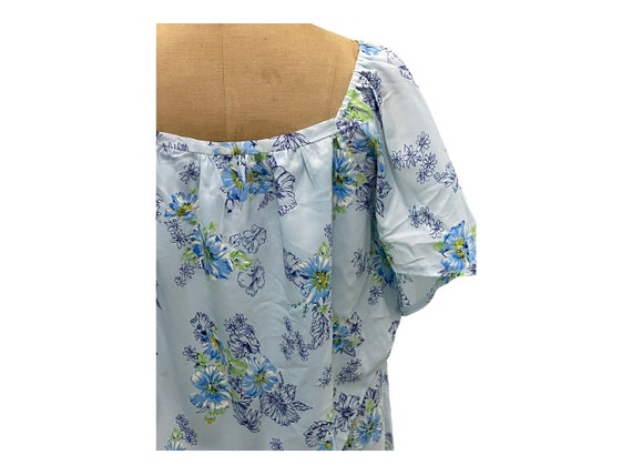 Vintage Blue Floral Layered Beach Swimsuit Cover … - image 7