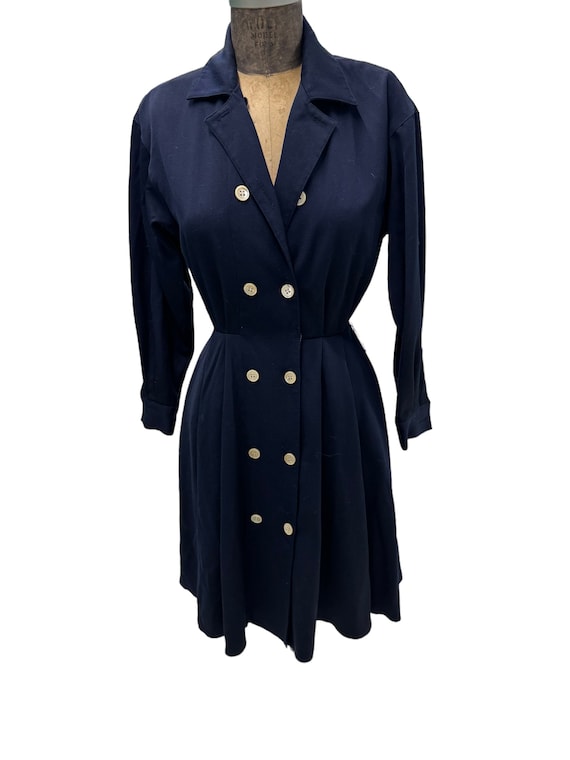 Vintage Ann Klein II Blue Wool Fitted Dress Size 4 - Etsy Sweden