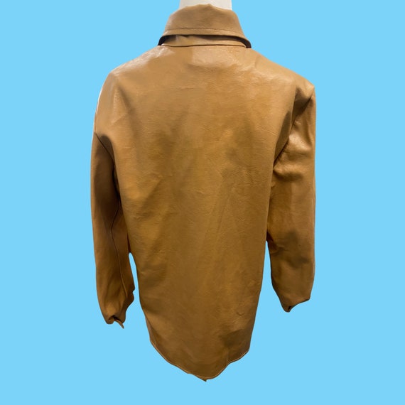 Vintage Retro 1970s Tan Faux Leather Jacket By NP… - image 7