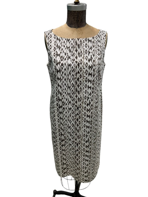 Max Mara, Vintage Max Mara Sleevless Midi Dress Reptile Skin Pattern Size 12