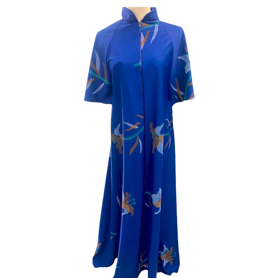 Vintage Blue Stardust Maxi Robe House Dress Swims… - image 2