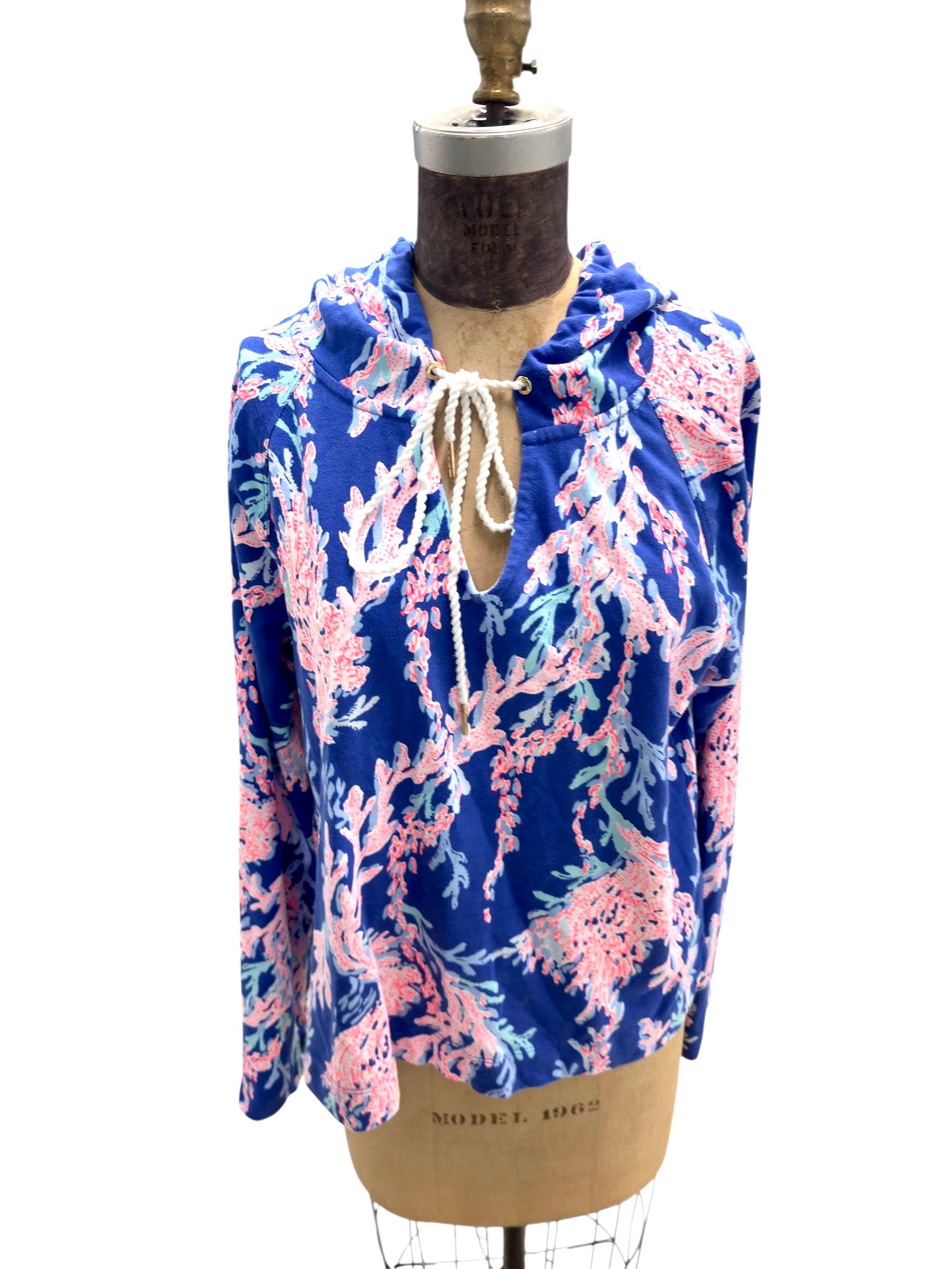 Lilly Pulitzer Kiawah Cropped Hoodie Top XL - Etsy