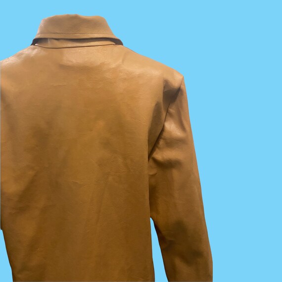 Vintage Retro 1970s Tan Faux Leather Jacket By NP… - image 8